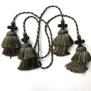 Tropical Tassels Brown Green Cost Plus Set of Two